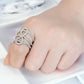 3W1587 - Rhodium Brass Ring with AAA Grade CZ  in Clear-1