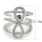 3W1587 - Rhodium Brass Ring with AAA Grade CZ  in Clear-2