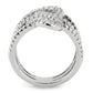 3W1587 - Rhodium Brass Ring with AAA Grade CZ  in Clear-3