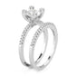 3W1589 - Rhodium Brass Ring with AAA Grade CZ  in Clear-3
