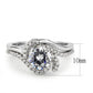 3W1591 - Rhodium Brass Ring with AAA Grade CZ  in Clear-2