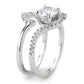 3W1591 - Rhodium Brass Ring with AAA Grade CZ  in Clear-4