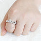3W1593 - Rhodium Brass Ring with AAA Grade CZ  in Clear-1
