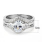 3W1594 - Rhodium Brass Ring with AAA Grade CZ  in Clear-2