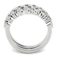 3W1595 - Rhodium Brass Ring with AAA Grade CZ  in Clear-3