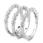 3W1595 - Rhodium Brass Ring with AAA Grade CZ  in Clear-4