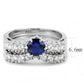 3W1596 - Rhodium Brass Ring with AAA Grade CZ  in London Blue-2