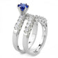 3W1596 - Rhodium Brass Ring with AAA Grade CZ  in London Blue-4