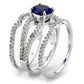 3W1597 - Rhodium Brass Ring with AAA Grade CZ  in London Blue-4