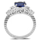 3W1601 - Rhodium Brass Ring with AAA Grade CZ  in London Blue-3