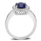 3W1602 - Rhodium Brass Ring with AAA Grade CZ  in London Blue-3