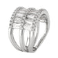 3W1606 - Rhodium Brass Ring with AAA Grade CZ in Clear-3