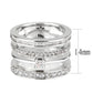 3W1607 - Rhodium Brass Ring with AAA Grade CZ in Clear-1