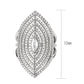 3W1608 - Rhodium Brass Ring with AAA Grade CZ in Clear-1