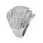 3W1610 - Rhodium Brass Ring with AAA Grade CZ in Clear-3