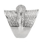 3W1611 - Rhodium Brass Ring with AAA Grade CZ in Clear-4