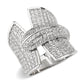 3W1611 - Rhodium Brass Ring with AAA Grade CZ in Clear-0