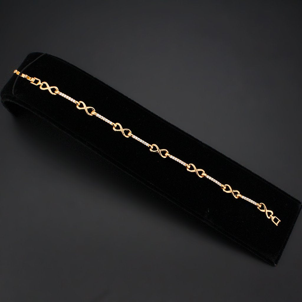 3W1630 - Flash Rose Gold Brass Bracelet with AAA Grade CZ in Clear-1