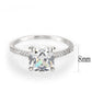 3W1636 - Rhodium Brass Ring with AAA Grade CZ in Clear-1