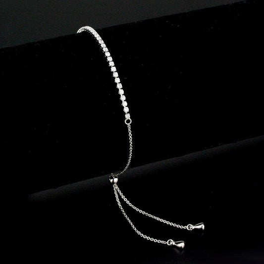 3W1637 - Rhodium Brass Bracelet with AAA Grade CZ in Clear-0