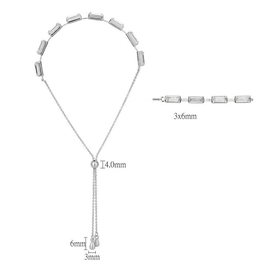 3W1658 - Rhodium Brass Bracelet with AAA Grade CZ in Clear-1