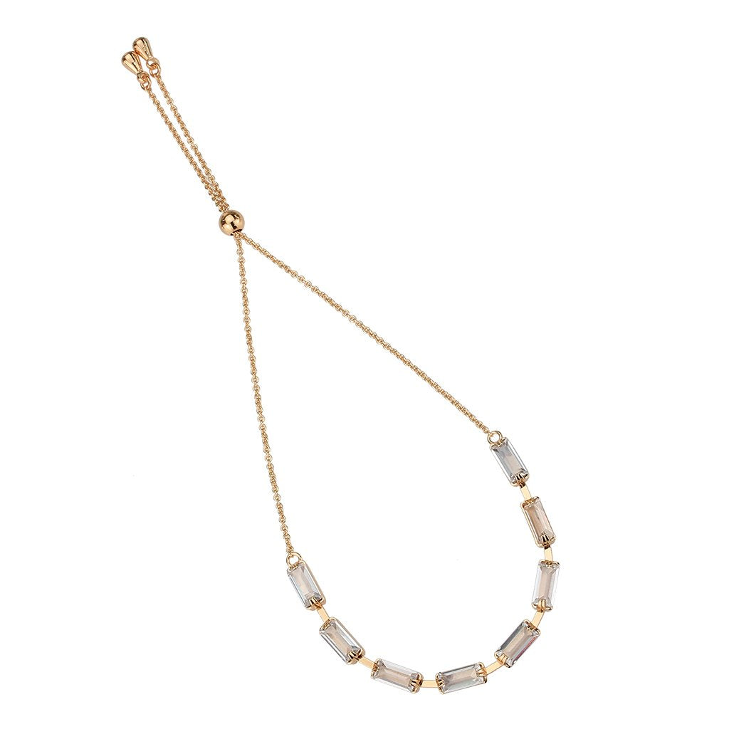 3W1660 - Rose Gold Brass Bracelet with AAA Grade CZ in Clear-2