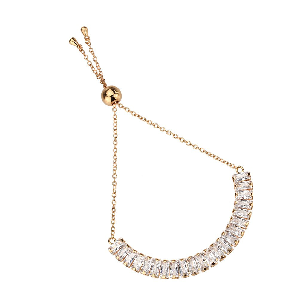 3W1678 - Rose Gold Brass Bracelet with AAA Grade CZ in Clear-2