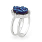 3W1723 -  Imitation Rhodium+E-coating Brass Ring with Druzy in Capri Blue-4