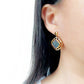 3W1724E - Flash Gold+E-coating Brass Earring with Druzy in Purple Series-2