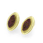 3W1725E - Flash Gold+E-coating Brass Earring with Druzy in Amethyst-0
