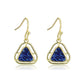 3W1726E - Flash Gold+E-coating Brass Earring with Druzy in Capri Blue-3
