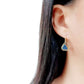 3W1726E - Flash Gold+E-coating Brass Earring with Druzy in Capri Blue-2