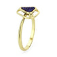 3W1726 - Flash Gold+E-coating Brass Ring with Druzy in Capri Blue-3
