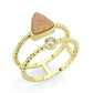 3W1727 - Flash Gold+E-coating Brass Ring with Druzy in Rose Gold-0