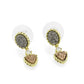 3W1728E - Flash Gold+E-coating Brass Earring with Druzy in MultiColor-1