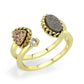 3W1728 - Flash Gold+E-coating Brass Ring with Druzy in Multi Color-0