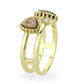 3W1728 - Flash Gold+E-coating Brass Ring with Druzy in Multi Color-3