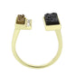 3W1729 - Flash Gold+E-coating Brass Ring with Druzy in MultiColor-3