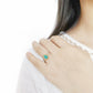 3W1731 - Flash Gold+E-coating Brass Ring with Druzy in SeaBlue-4