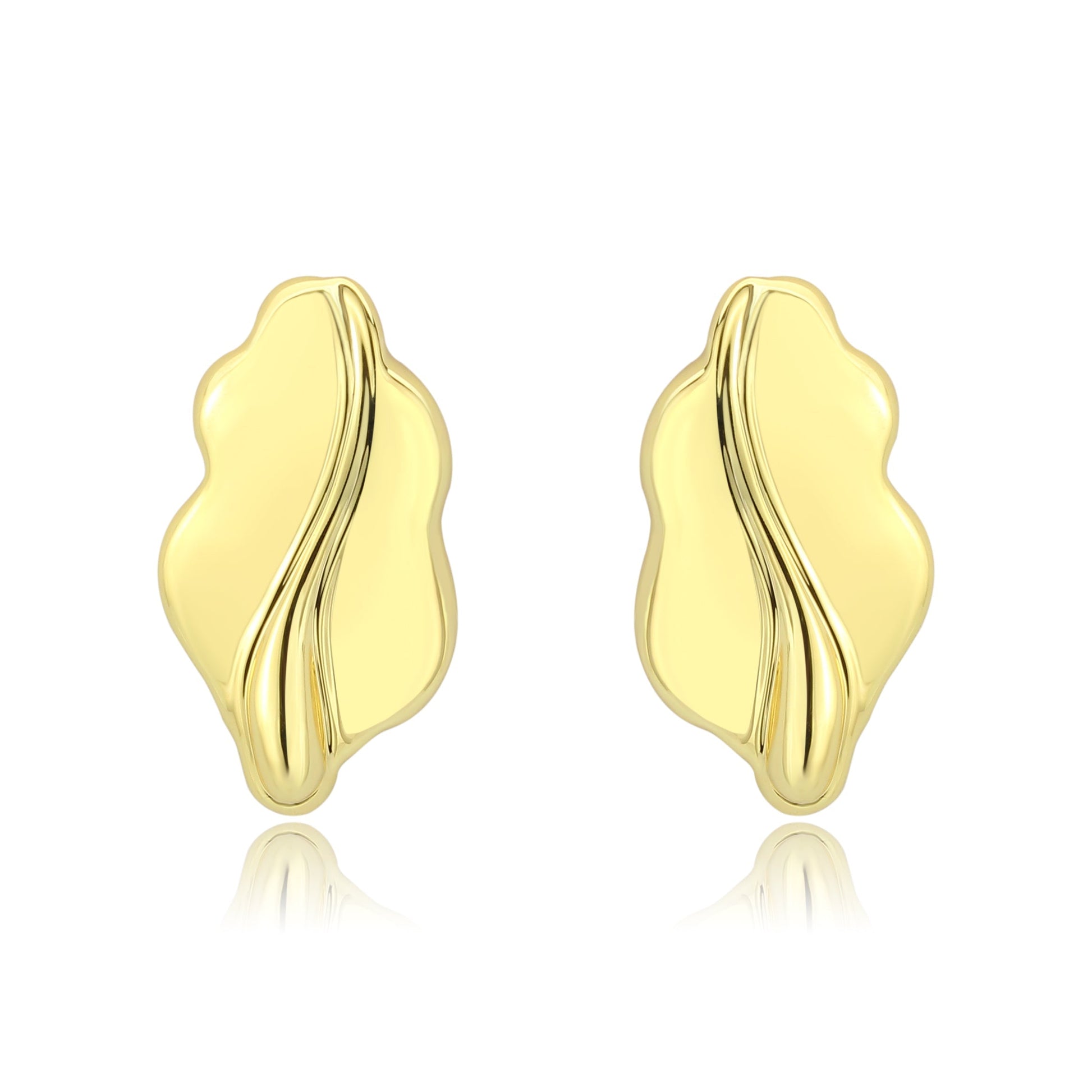3W1733G - Flash Gold Brass Earring with NoStone in No Stone-0