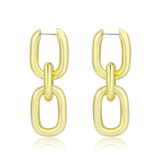 3W1736G - Flash Gold Brass Earring with NoStone in No Stone-0