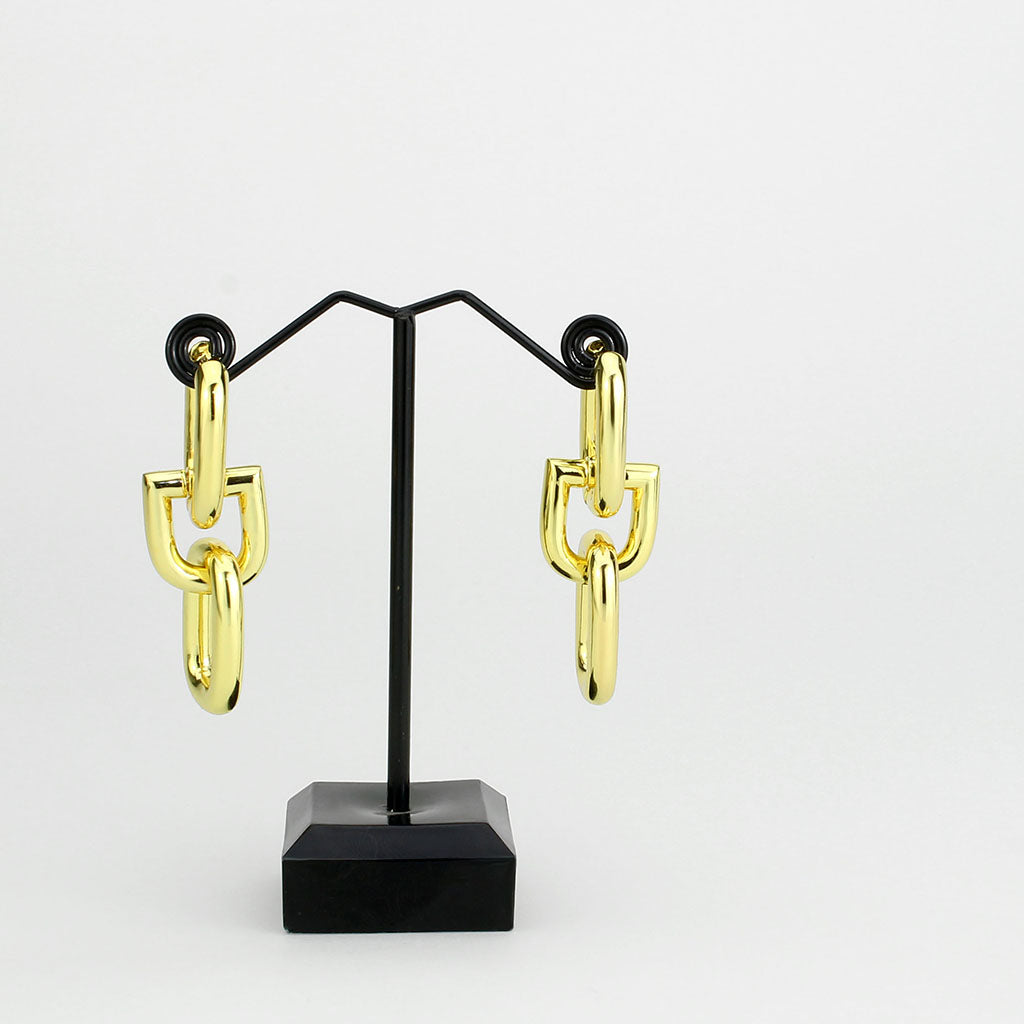 3W1736G - Flash Gold Brass Earring with NoStone in No Stone-2