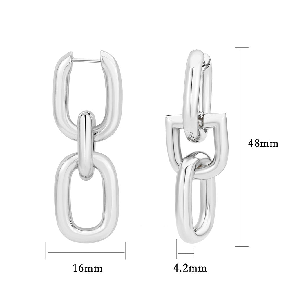 3W1736 - Imitation Rhodium Brass Earring with NoStone in No Stone-1