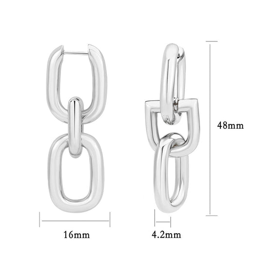 3W1736 - Imitation Rhodium Brass Earring with NoStone in No Stone-1