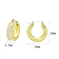 3W1737G - Flash Gold Brass Earring with Epoxy in No Stone-1