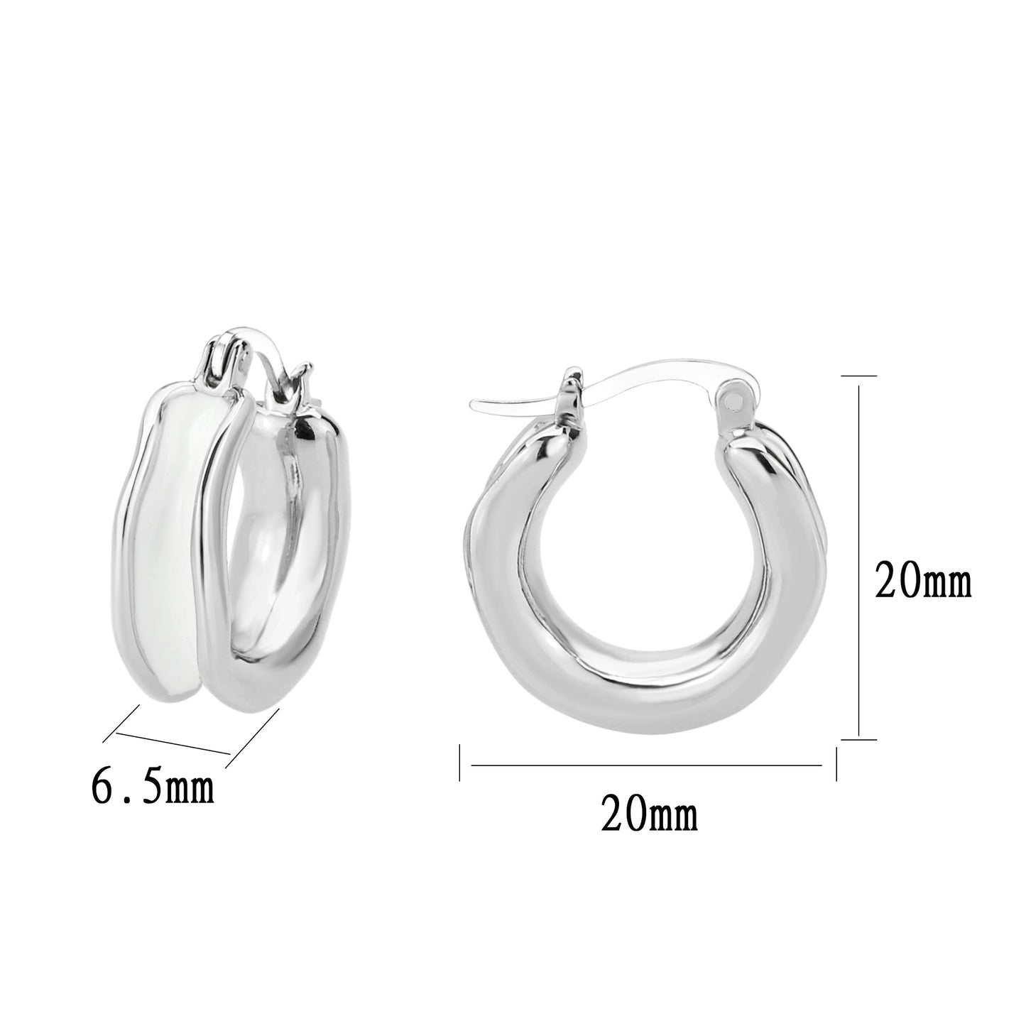 3W1737 - Imitation Rhodium Brass Earring with Epoxy in No Stone-1