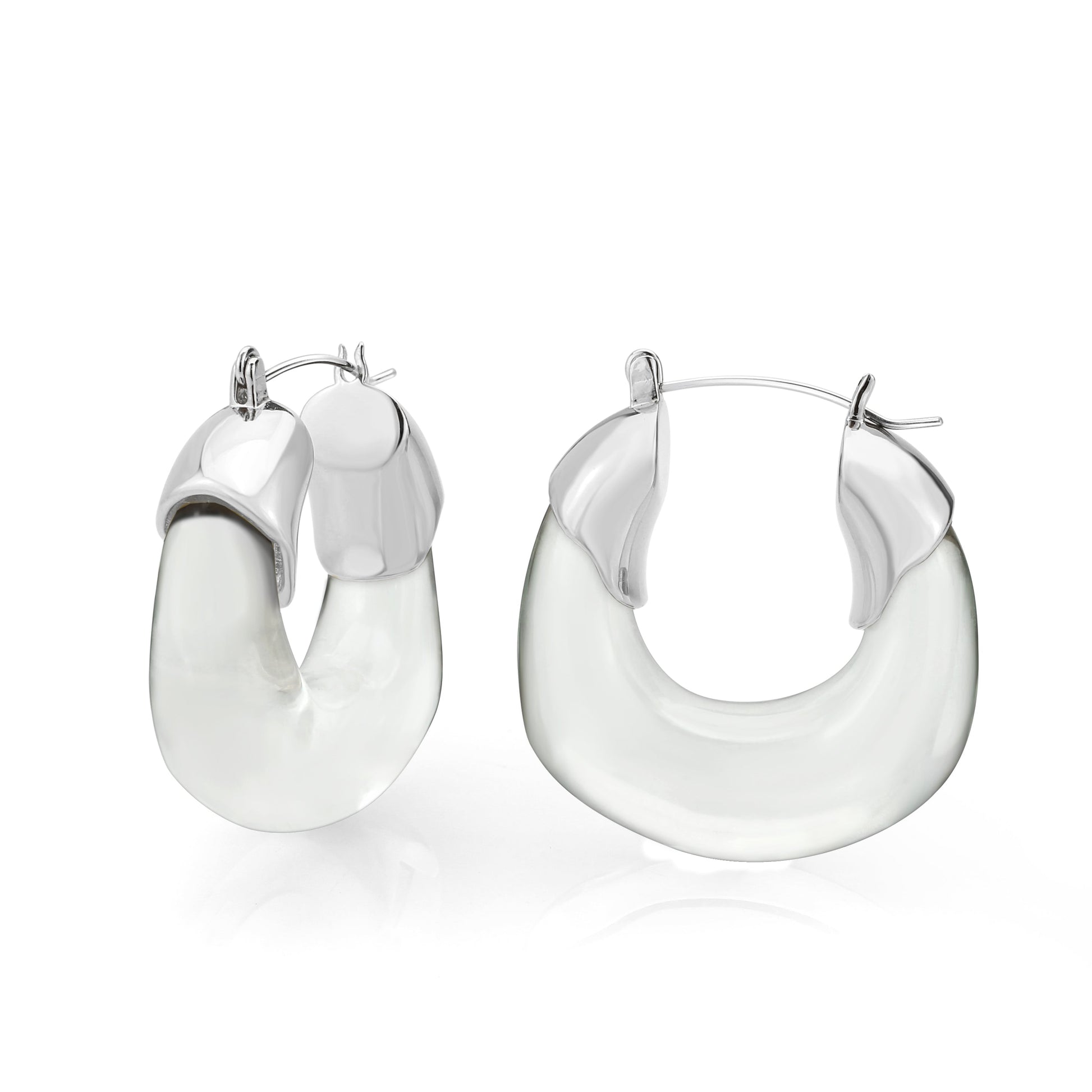 3W1738 - Imitation Rhodium Brass Earring with Synthetic in Clear-0