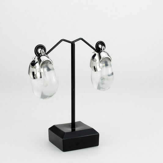 3W1738 - Imitation Rhodium Brass Earring with Synthetic in Clear-1