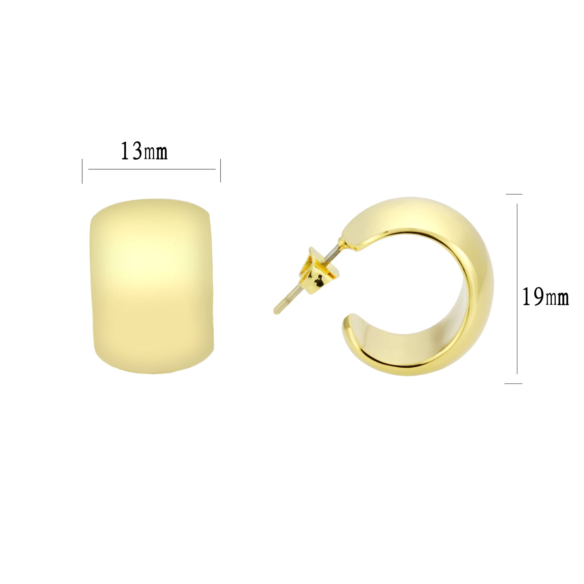 3W1740G - Flash Gold Brass Earring with NoStone in No Stone-2