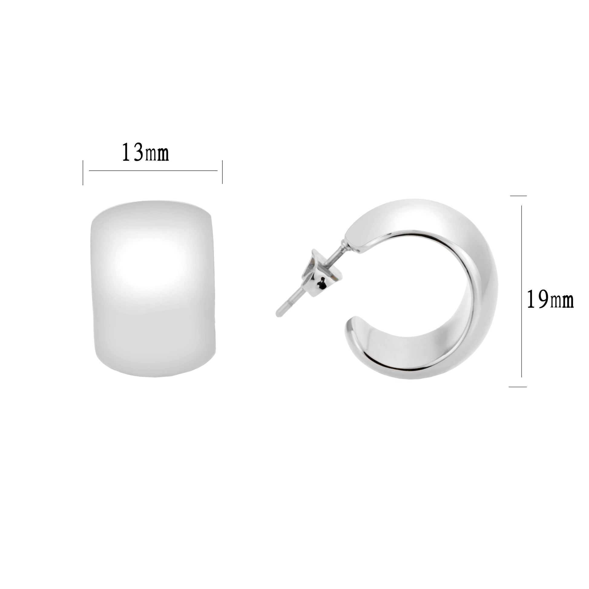 3W1740 - Imitation Rhodium Brass Earring with NoStone in No Stone-2